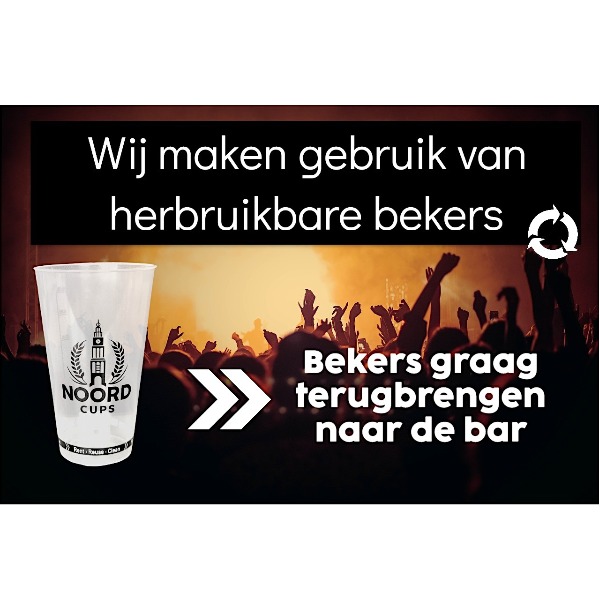 Huren informatiebord Hardcups (Bekers terug naar de bar)